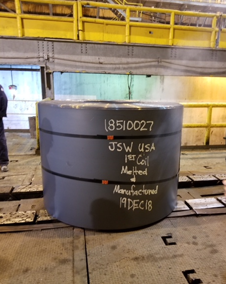 JSW Ohio 1st coil from melt