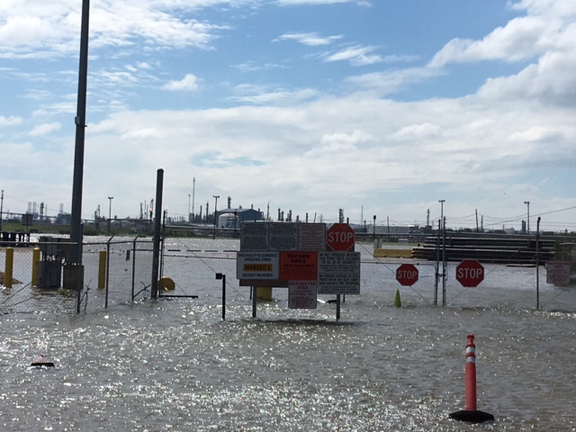 Dock flooding in Houston