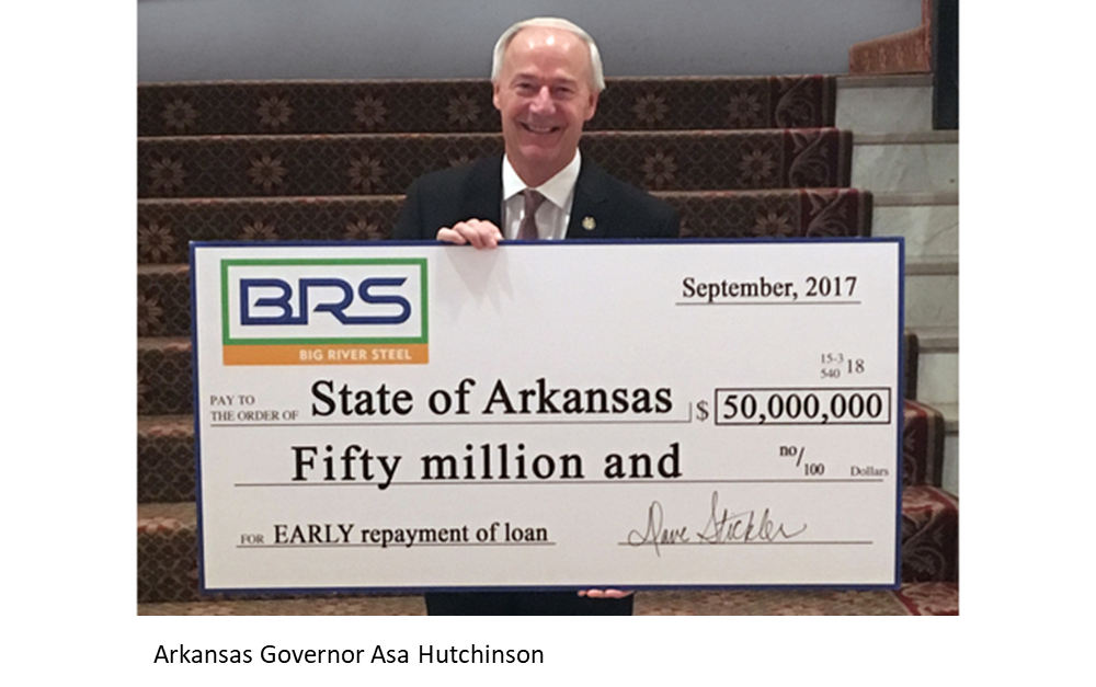 Governor receives check
